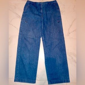 WOMENS Charter Club Petite Size 10P Jeans Straight Stretch Cargo Pants Pockets